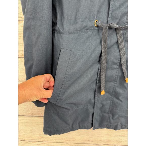 Burton Durable Goods Quilt Lined Tie Waist Jacket Womens XS Navy Blue Hooded - Picture 6 of 14